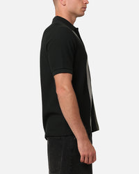 Fred Perry Panelled Button Through Polo Shirt Green