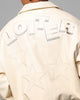 Loiter Solar Vegan Leather Varsity Jacket Beige