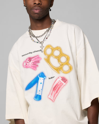 Loiter Security Check Box T-Shirt Off White