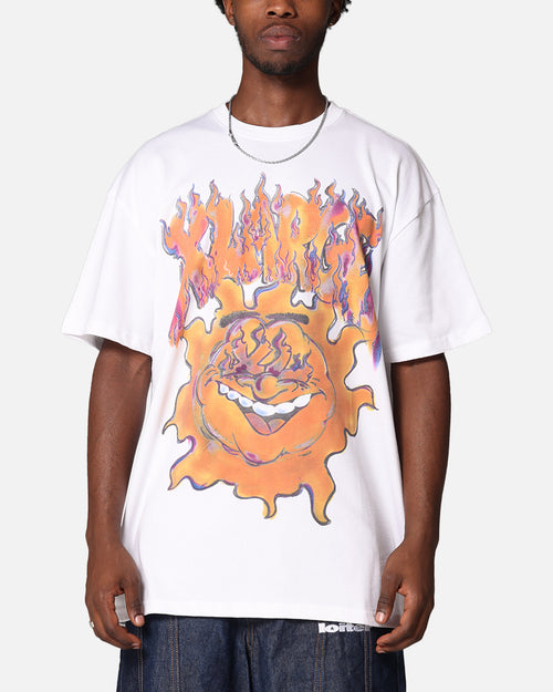 X-Large XL Burning T-Shirt Solid White