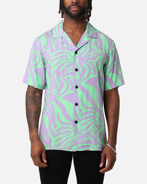XXIII Raver Button Up Shirt Green/Purple