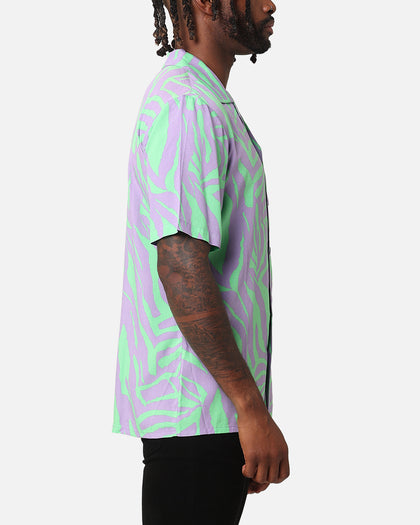 XXIII Raver Button Up Shirt Green/Purple