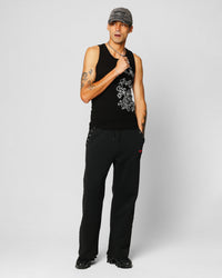Ed Hardy Dragon Ribbed Muscle Singlet Black