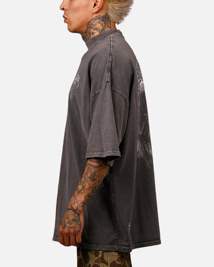 Saint Morta Baptista Mock Neck T-Shirt Washed Charcoal