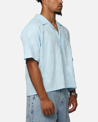 Carre Posy Button Up Shirt Light Blue/White