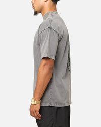 Saint Morta Pray For Me Mock Neck T-Shirt Washed Charcoal