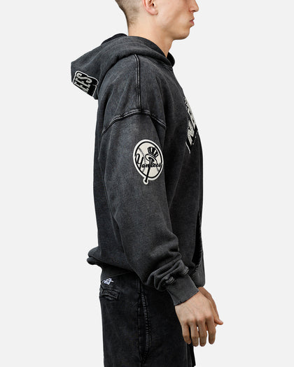 Pro Standard New York Yankees Raffia Hoodie Black Acidwash