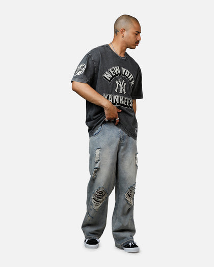 Pro Standard New York Yankees Raffia T-Shirt Black Acidwash