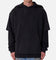 MNML Over Tee Layered Hoodie Washed Black