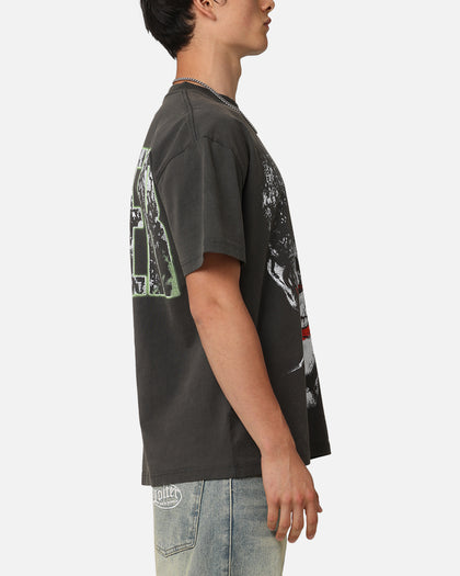American Thrift X DC Batman The Joker Smile Heavyweight T-Shirt Black Wash