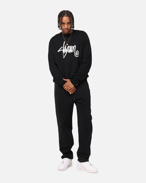 S Double Shawn Script Sweater Black