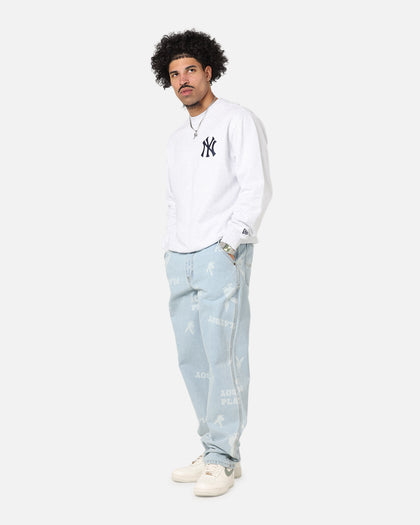New Era New York Yankees MLB Team Logo Crewneck Grey