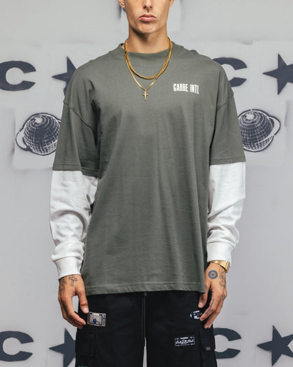 Carre Rear Vision Long Sleeve T-Shirt Green/White