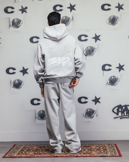Carre Grit Zip Hoodie Grey Marle
