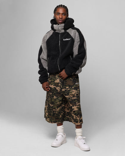 Loiter Speedway Fleece Jacket Black/Grey