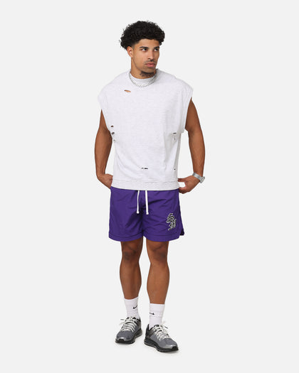 Saint Morta Premium Cut Off Sweat Shirt Light Grey Marle