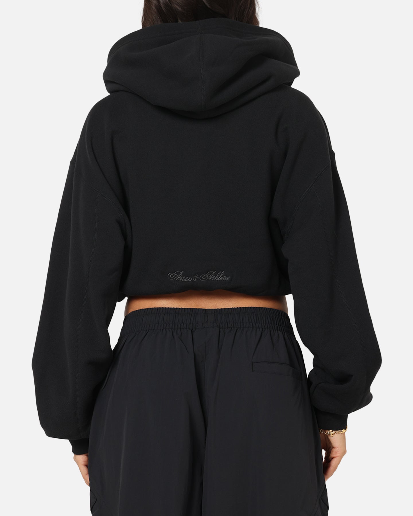 nike cropped hoodie black