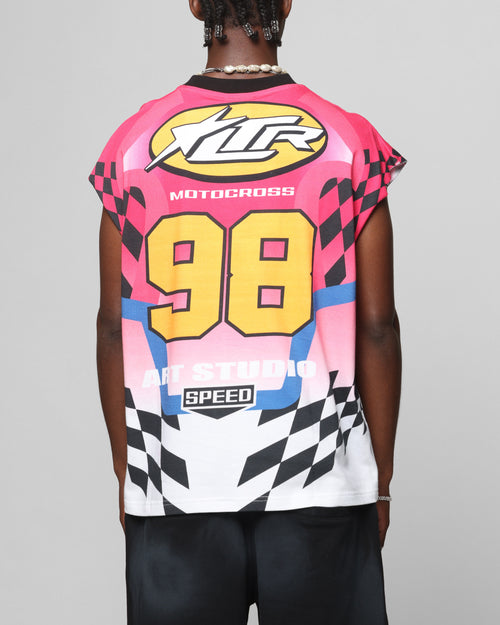 Loiter Motorsport Muscle T-Shirt Pink/Multi-Coloured