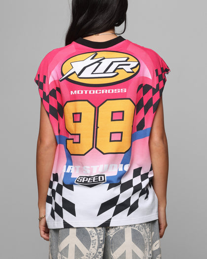 Loiter Motorsport Muscle T-Shirt Pink/Multi-Coloured