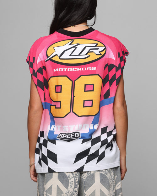 Loiter Motorsport Muscle T-Shirt Pink/Multi-Coloured