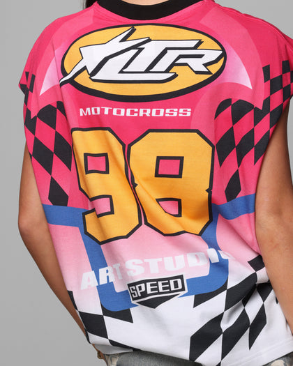 Loiter Motorsport Muscle T-Shirt Pink/Multi-Coloured