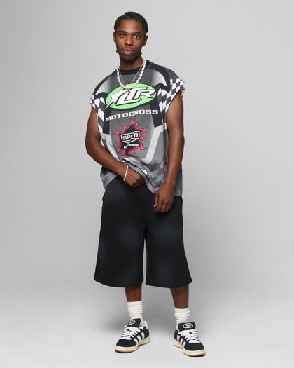 Loiter Motorsport Muscle T-Shirt Grey/Multi-Coloured