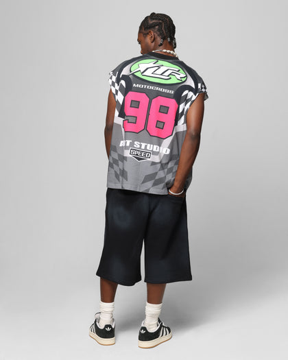 Loiter Motorsport Muscle T-Shirt Grey/Multi-Coloured