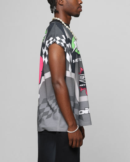 Loiter Motorsport Muscle T-Shirt Grey/Multi-Coloured