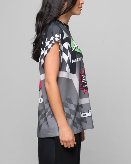 Loiter Motorsport Muscle T-Shirt Grey/Multi-Coloured