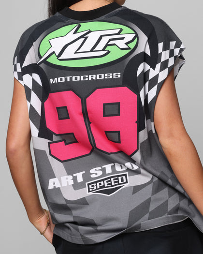 Loiter Motorsport Muscle T-Shirt Grey/Multi-Coloured