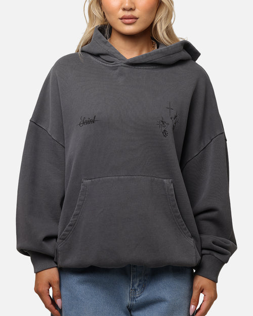 Saint Morta Destiny Rising Boxy Hoodie Washed Black