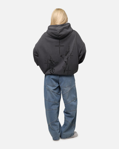 Saint Morta Destiny Rising Boxy Hoodie Washed Black