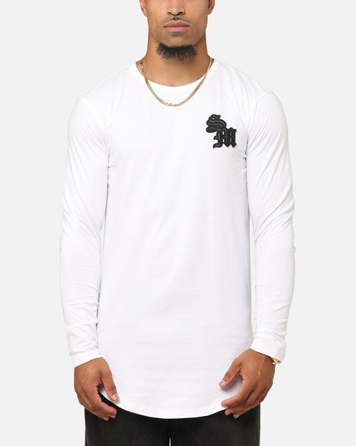 Saint Morta Gothic Monogram El Duplo Long Sleeve T-Shirt White