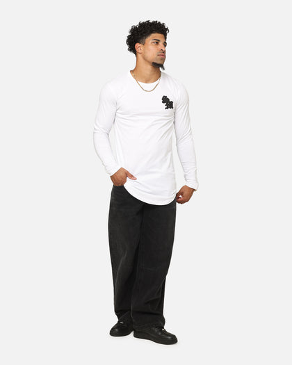 Saint Morta Gothic Monogram El Duplo Long Sleeve T-Shirt White