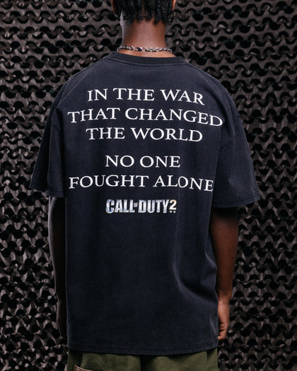 73Studio X Call Of Duty Call Of Duty 2 Vintage T-Shirt Black Acidwash