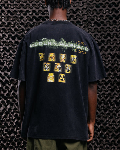 73Studio X Call Of Duty Modern Warfare 25 Streak Vintage T-Shirt Black Acidwash