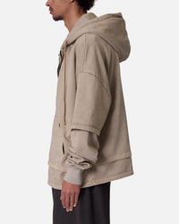MNML Double Layer Zipper Sweater Washed Earth