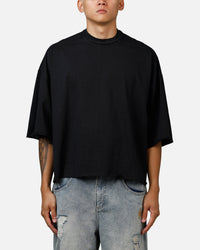 MNML Oversized Raw Hem T-Shirt Washed Black