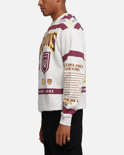 Queensland Rugby League Queensland Maroons Team Crewneck Silver Marle