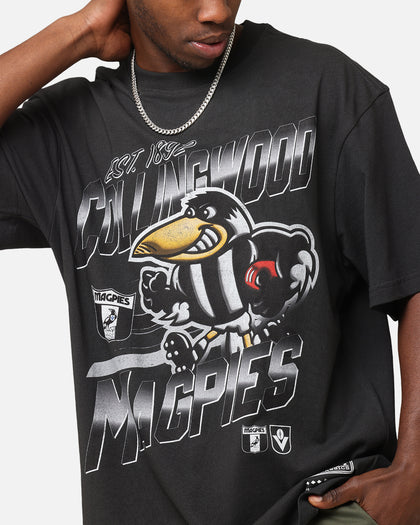 Mitchell & Ness Collingwood Magpies Mascot Character T-Shirt Faded Black