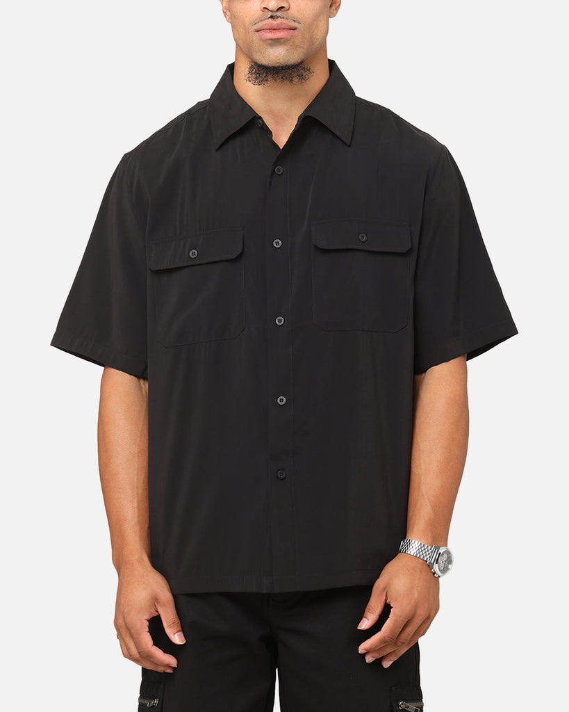 Saint Morta Cargo Button Up Shirt Black | Culture Kings NZ