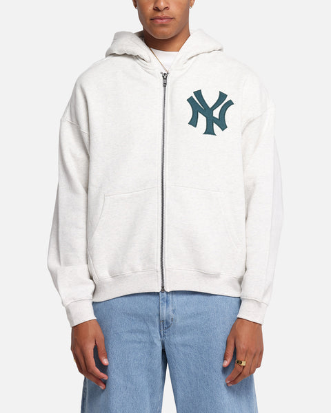 Majestic Athletic New York Yankees Arch FZ Boxy Hoodie White Marle