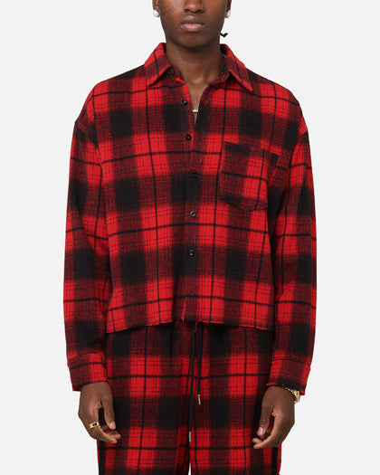 XXIII Plaid Long Sleeve Overshirt Red