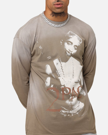 Tupac 2Pac Hem Vintage Long Sleeve T-Shirt Brown
