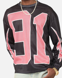 Criminal Damage 91 Mesh Long Sleeve T-Shirt Caviar