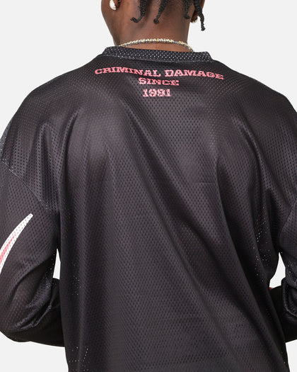 Criminal Damage 91 Mesh Long Sleeve T-Shirt Caviar