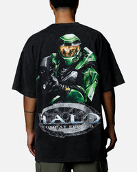 Goat Crew X Halo Halo Combat Evolved Vintage T-Shirt Black Acidwash