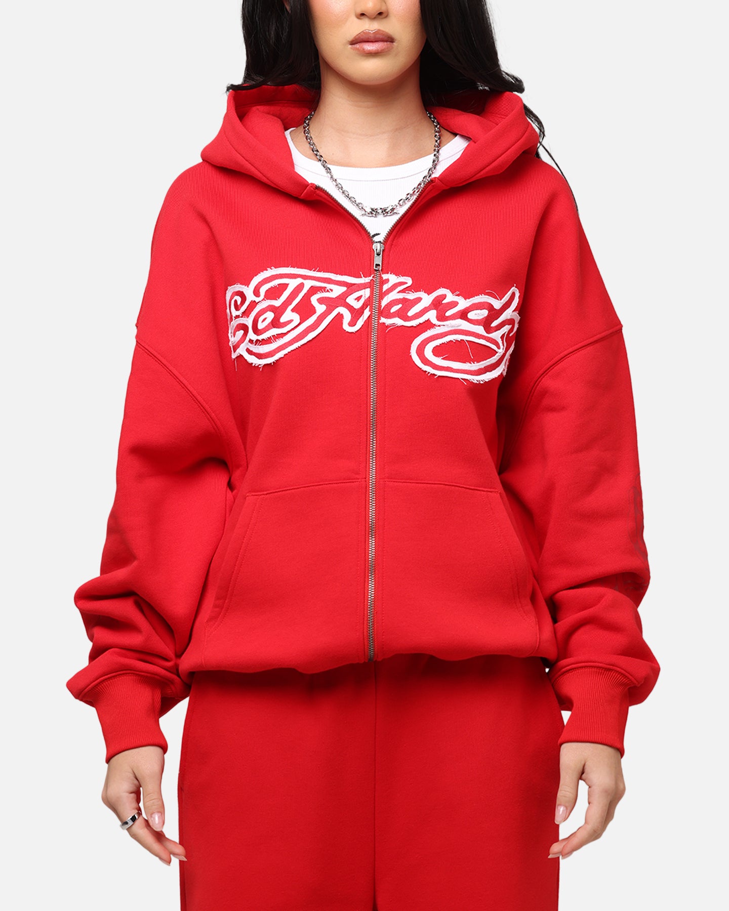Ed Hardy Women's Rose Zip Hoodie Red | Culture Kings NZ
