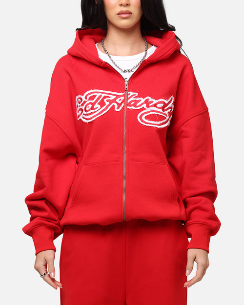 Ed Hardy Women's Rose Zip Hoodie Red