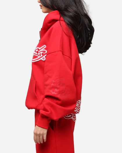 Ed Hardy Women's Rose Zip Hoodie Red